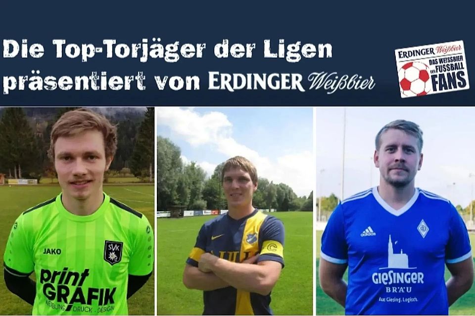 Hubert Holzer (l.) gewinnt 15 Kisten ERDINGER Weißbräu. Torgleich hinter ihm landen Martin Plonner und Florian Petereit (r.).