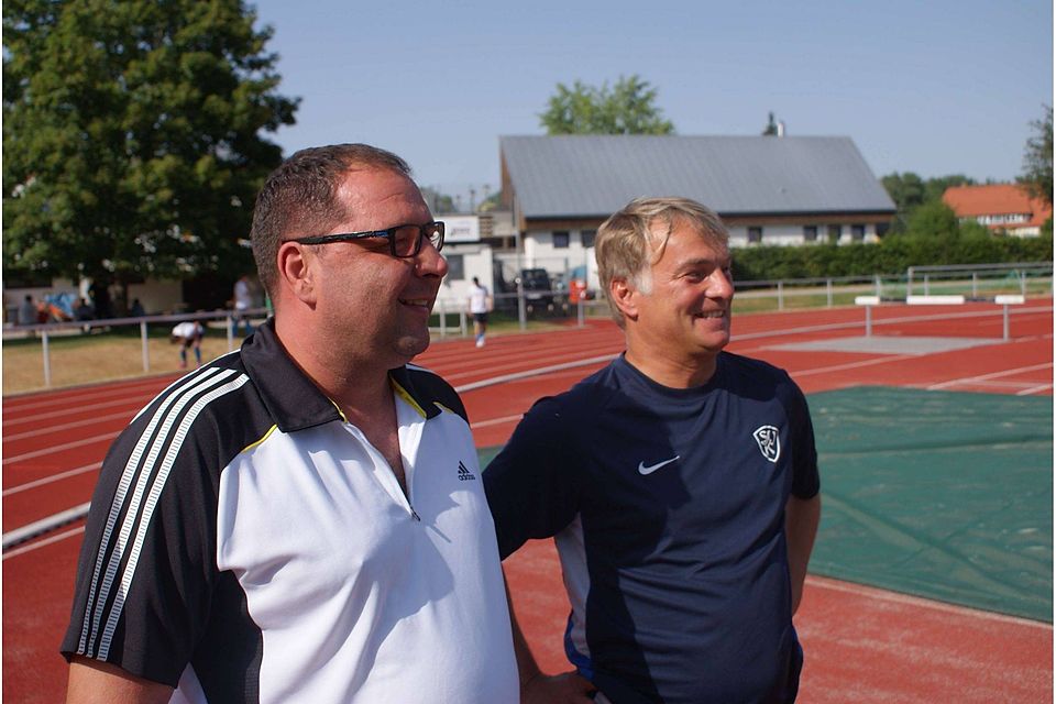 Herrenchef Thomas Neumann (links) zog die Notbremse: Fred Jentzsch ist nicht mehr Trainer der Landesliga-Mannschaft. Foto: Stefan Günter