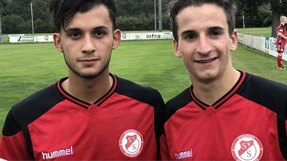 Sicherten dem SV Seligenporten das Viertelfinalticket: Doppeltorschütze Fotios Katidis (li.) und Felix Wöllner. F.:Rebel