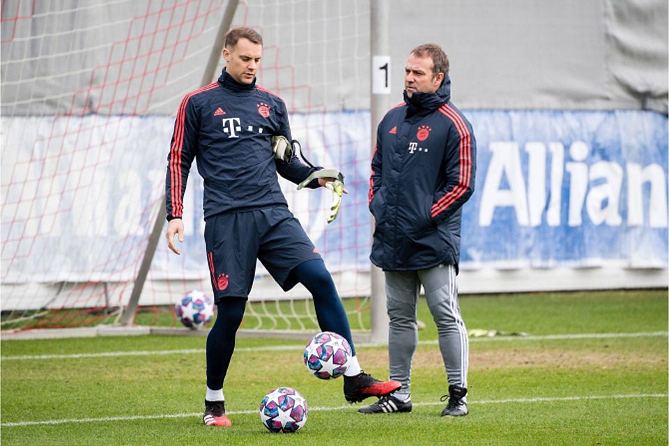 Vertraute beim FC Bayern: Manuel Neuer (li.) und Trainer Hansi Flick. dpa / Matthias Balk