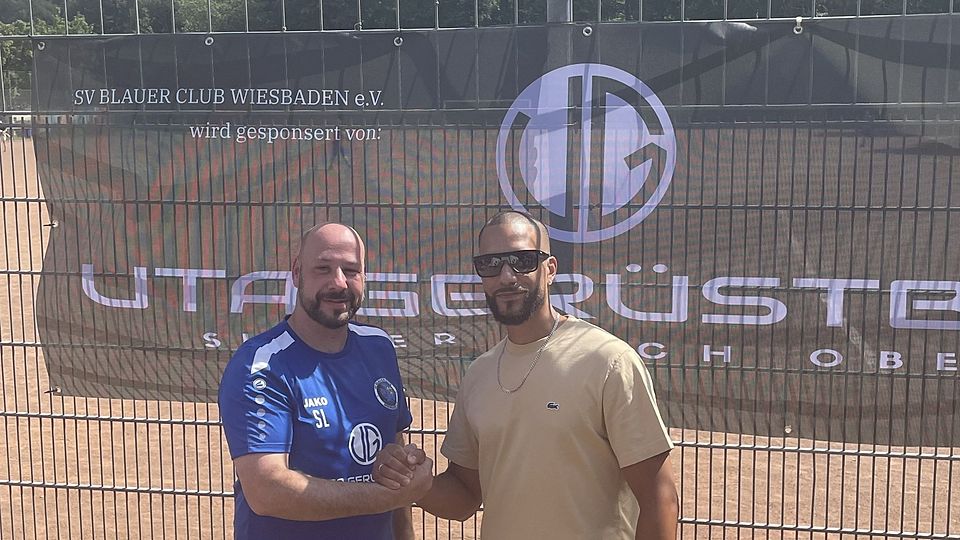 Gemeinsam für den Blauen Club: Sascha Lagerin (links) und Sponsor Phil Metzger 