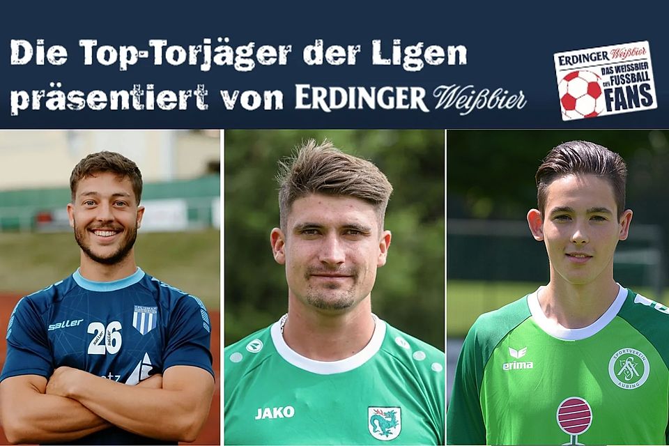 Die Top drei Der Torjägerliste in der Bezirksliga Süd (v.l.)