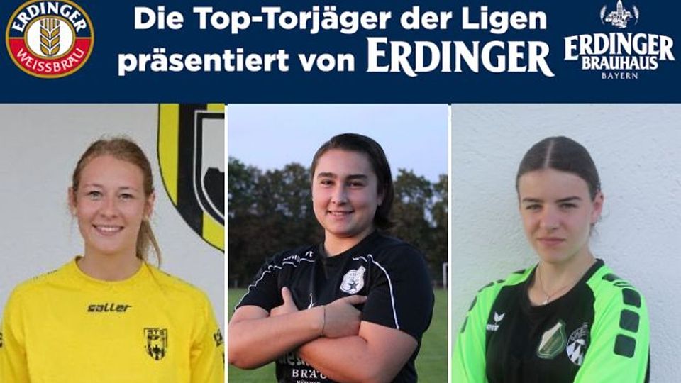 Alessia Giovinazzo (M.) war die beste Torschützin der Liga. Laura Friedl (l.) und Lara Wörl (r.) belegten nur Platz vier bzw. fünf.