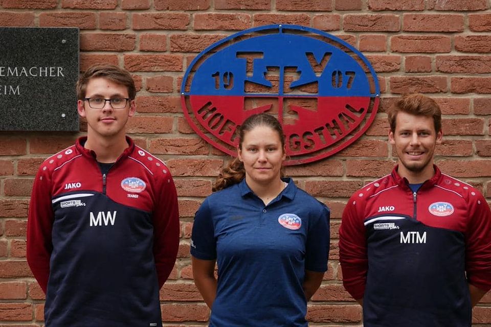 Marcel Weinmann, Saskia Lüghausen und Maximilian Toshiro Mörs (v.l.) bleiben als Trainer-Team über das Saisonende hinaus beim TV Hoffnungsthal.