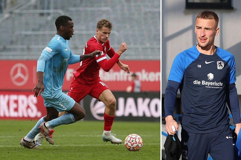 Ausgebildet beim TSV 1860: Peter Guinari (l.), hier im Spiel gegen die Würzburger Kickers, und Lorenz Knöferl (r.) verlassen Türkgücü München.