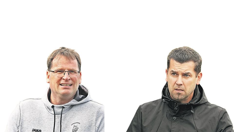 Breinigs Coach Achim Rodtheut (l.) und Vichttals Trainer Andi Avramovic. 