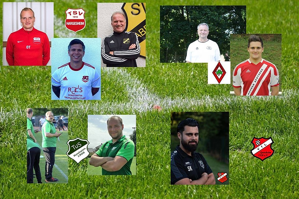 Alte und neue Konstellationen: Oliver Traut, Christopher Bernabé und Alfred Gäns (TSV Hargesheim), Bernd Dilfer und Fabian Müller (FSV Rehborn), Sinan Kaya (VfL Sponheim), Nico Richter und Achim Reimann (TuS Roxheim) (von links oben im Uhrzeigersinn). Alte und neue Konstellationen: Oliver Traut, Christopher Bernabé und Alfred Gäns (TSV Hargesheim), Bernd Dilfer und Fabian Müller (FSV Rehborn), Sinan Kaya (VfL Sponheim), Nico Richter und Achim Reimann (TuS Roxheim) (von links oben im Uhrzeigersinn).