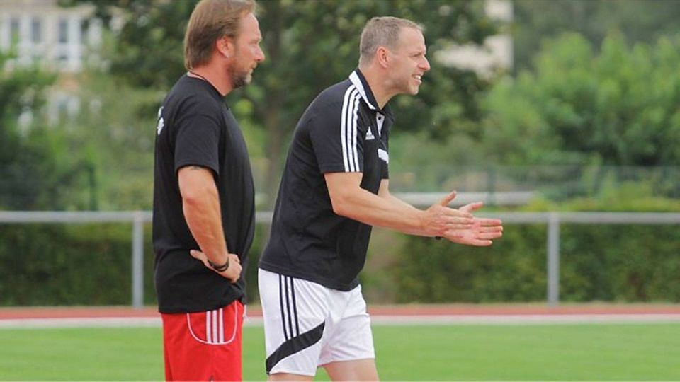 Jan Schumann (rechts) und Co-Trainer Marco Ulbrich müssen bei Union II ihren Hut nehmen.             (F. Schaab)