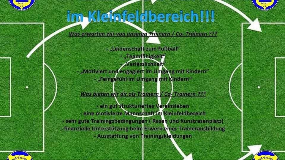 SC 1911 Großröhrsdorf sucht Jugendtrainer!!!