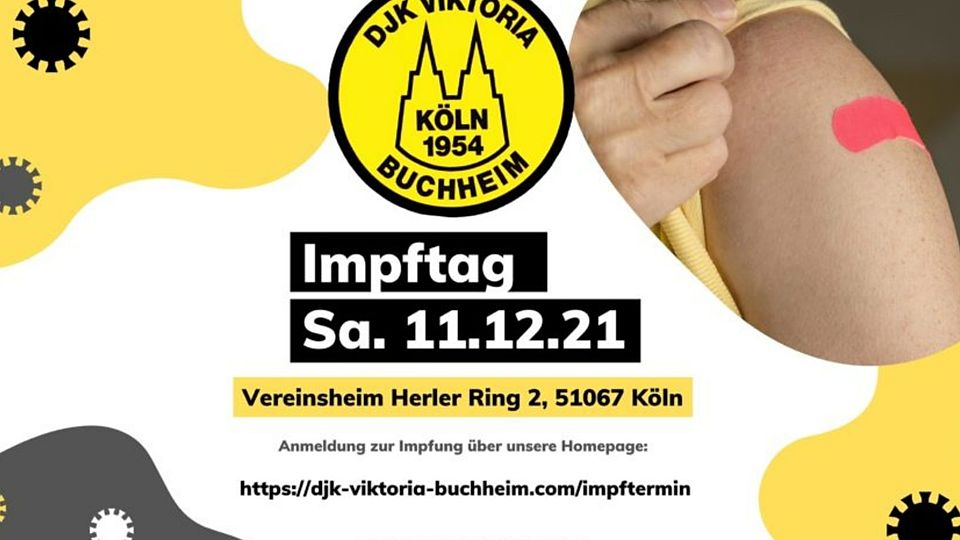 Der Flyer zum Impftag bei der DJK Viktoria Buchheim.