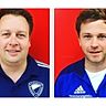 Markus Brüggestrath (l.) und Michael van Ophoven bleiben Eintracht Grumme als Trainer erhalten. Fotos: Mels/Verein