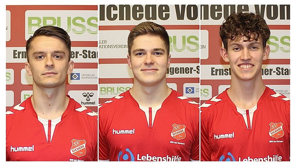 Die Neuzugänge des SV Eichede (v.l.): Tim Netzel, Fiete Luther und Silas Meyer