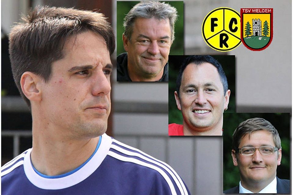 Vier Trainer für zwei Teams und 30 Spieler aus zwei Vereinen: Julian Joachim (links) arbeitet mit Uwe Bader, Stephan Dopfer und Thomas Bihler (von oben) zusammen.