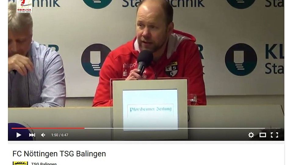 Foto: Screenshot vom Youtube-Kanal der TSG Balingen