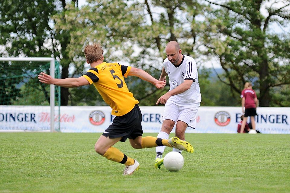 Stephan Funk (rechts): Die Sportfreunde Gechingen spielen bislang eine blendende Saison als Aufsteiger in die Landesliga Foto (Archiv): Eibner