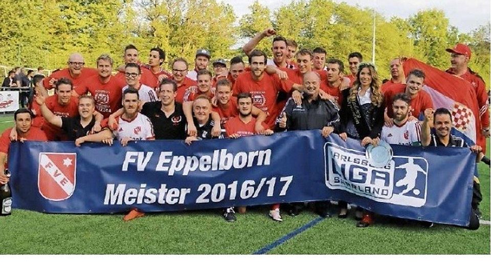 Meister der Karlsberg-Liga Saarland 2016/2017 und Aufsteiger in die Oberliga: FV Eppelborn. Foto: Barth