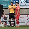 Glücksbringer: Daniel Hofer (in rot) absolvierte zuletzt gegen Aubstadt nach einer privaten Pause seine ersten Einsatzminuten 2025 - und prompt klappte es mit dem so ersehnten ersten Sieg nach der Winterpause. Jetzt will Hankofen gegen Bayreuth nachlegen.