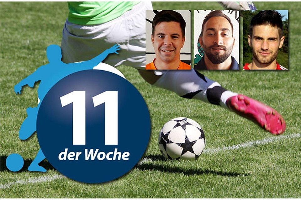 Der Mindelzeller Michael Wieser, Serkan Demharter vom Stadtwerke SV Augsburg und Merings Maximilian Obermeyer (von links) schafften es in die FuPa-Elf der Woche ihrer Ligen.