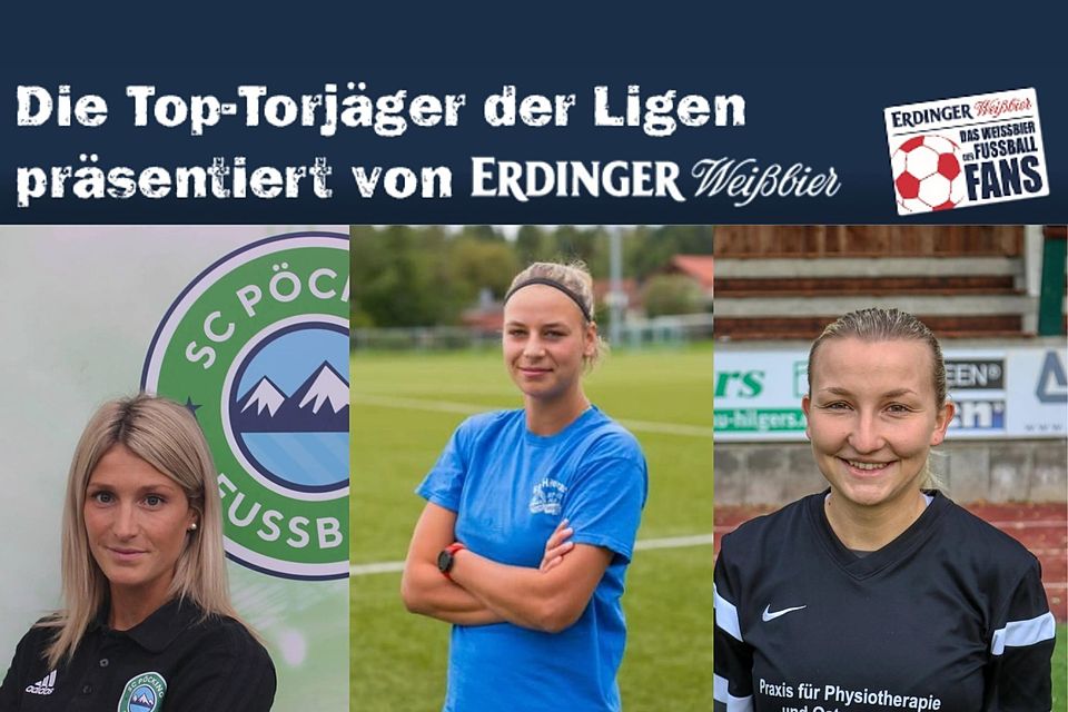 Emma Zielinski, Carina Schreiner und Isabella Albanstetter (v.l.n.r.) sind die besten Torjägerinnen der Bezirksoberliga Oberbayern der Frauen.