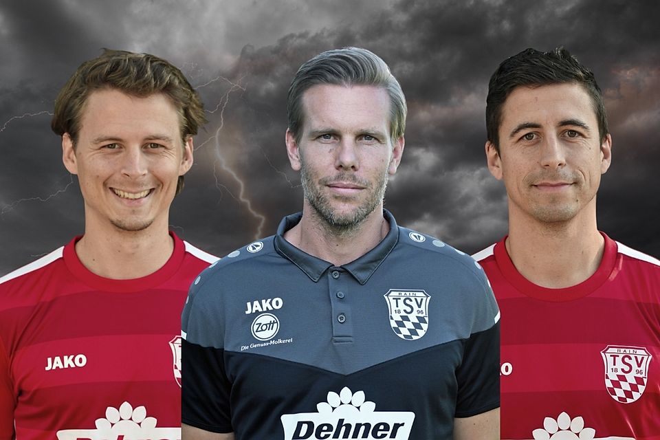 Dunkle Wolken über Rain: Cheftrainer Martin Weng (Mitte), der spielende Co-Trainer Johannes Müller (li.) und Kapitän Stefan Müller (re.) sind zurückgetreten. 
