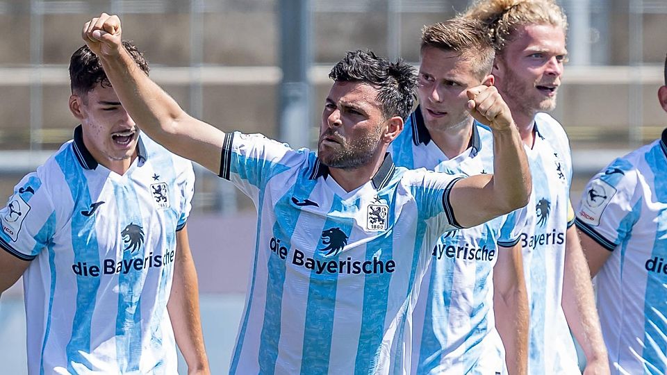 Kevin Volland jubelte nach dem Führungstreffer gegen Osnabrück ausgelassen mit seinen Kollegen.