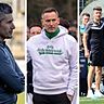 Die Trainer Sebastian Siebenbach, Dirk Tönnies und Bekim Kastrati im Fokus. 