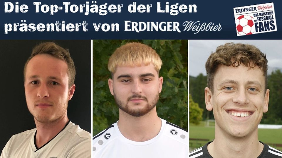 Die Top-Torjäger der Kreisklassen Zugspitze von links nach rechts: Benedikt Wohlschläger, Alessandro Mulas und Benedikt Veicht.