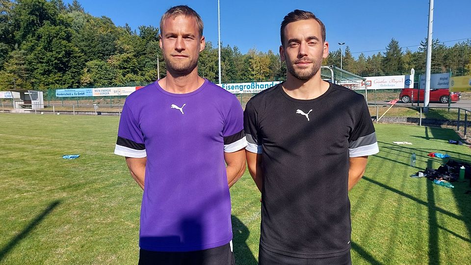 Trainer Christian Frank (links) und sein Mittelfeldspieler Daniel Dahl sind heiß auf die Relegation