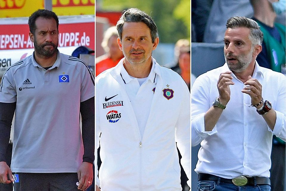 Wer wird der neue starke Mann bei Türkgücü München? Daniel Thioune, Dirk Schuster und Tomas Oral (v. re. n. li) werden beim Drittligisten gehandelt.
