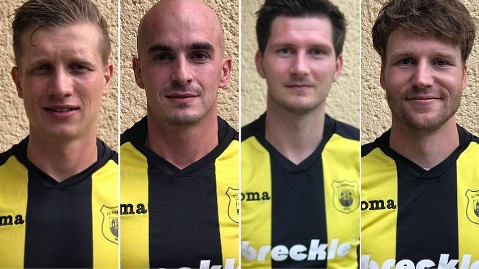 v.l.n.r: Dimo Raffel, Marcel Lange, Steve Lippold und Philipp Hörnig verstärken FC Thüringen Weida. © FC Thüringen Weida.