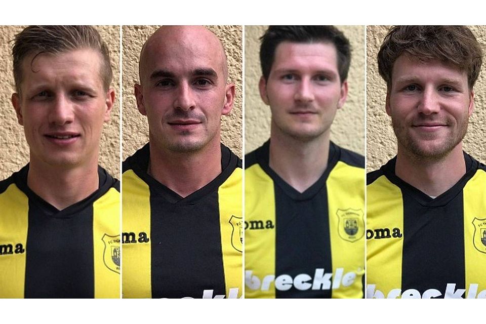 v.l.n.r: Dimo Raffel, Marcel Lange, Steve Lippold und Philipp Hörnig verstärken FC Thüringen Weida. © FC Thüringen Weida.