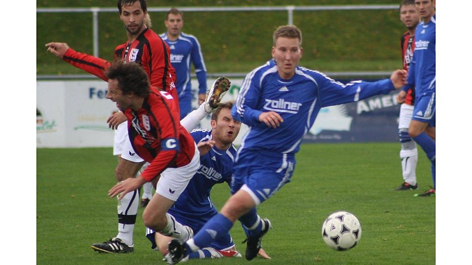 Kapitän Michael Ferstl mit vorbildlichem Einsatz                    Foto:Groitl