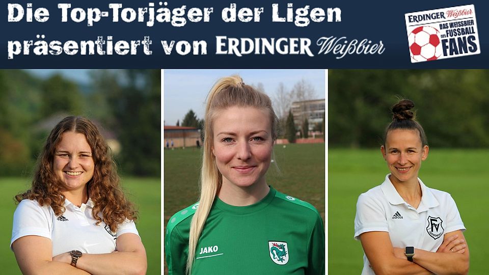 Carina Bauer (li.) und Annika Doppler (mi.) sthhen bei elf Treffern in der Landesliga Süd