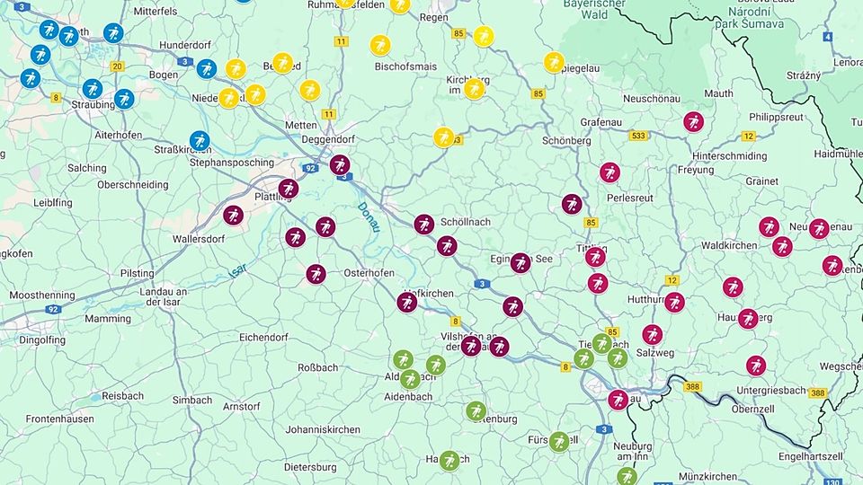 Die geografische Zusammensetzung der fünf Kreisklassen
