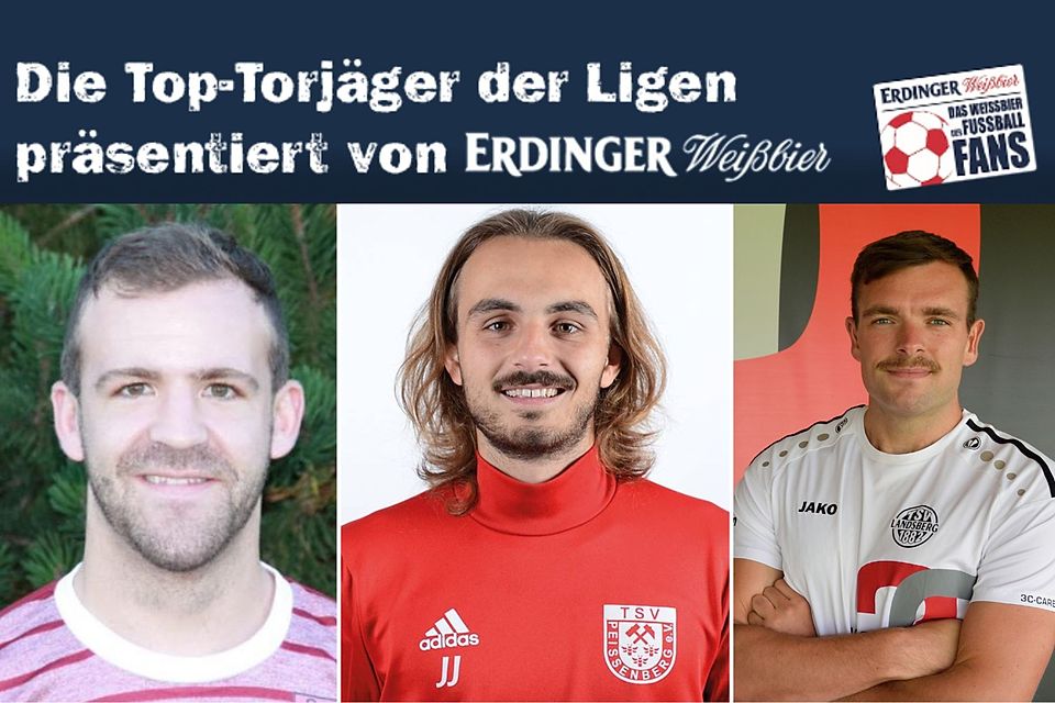 Josef Sontheim (l.), Johannes Jungmann (m.) und Ferdinand Hibler (r.) stehen neben drei weiteren Spielern bei zwei Toren nach dem ersten Spieltag in der Kreisliga.