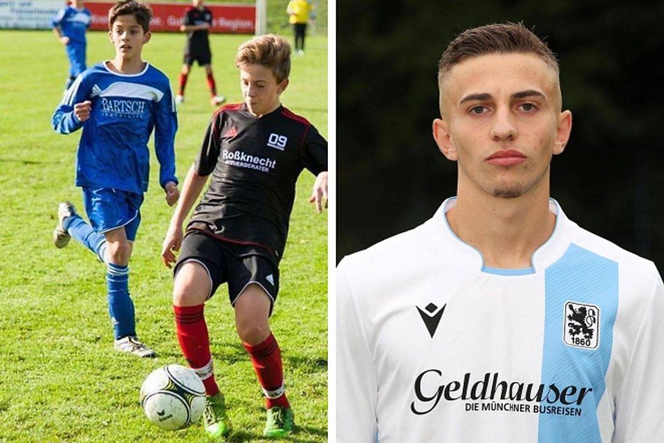 Das Fußballspielen lernte Edin Hyseni bei der FT Starnberg 09 (l.). Seit fünf Jahren kickt der 18-Jährige, der auch der U19-Nationalmannschaft des Kosovo angehört, in der Jugend des TSV 1860 München (l.). Zur kommenden Saison wechselt er zu Regionalligist 1. FC Schweinfurt 05.  Privat