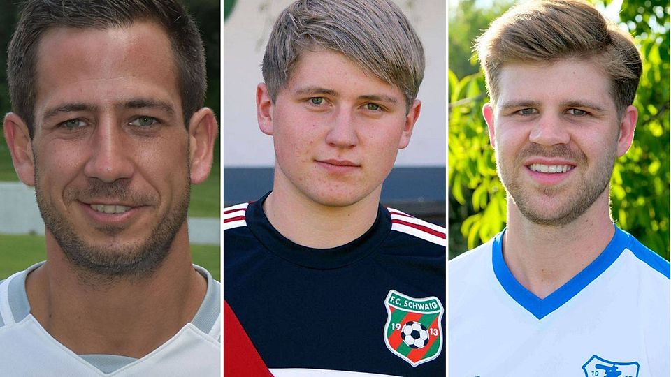 Markus Weinbacher (l.), Tobias Jell (m.) und Robin Streit (r.) äußern sich zur Aussetzung des Spielbetriebs. SVA Palzing, FC Sportfreunde Schwaig, SpVgg Kammerberg