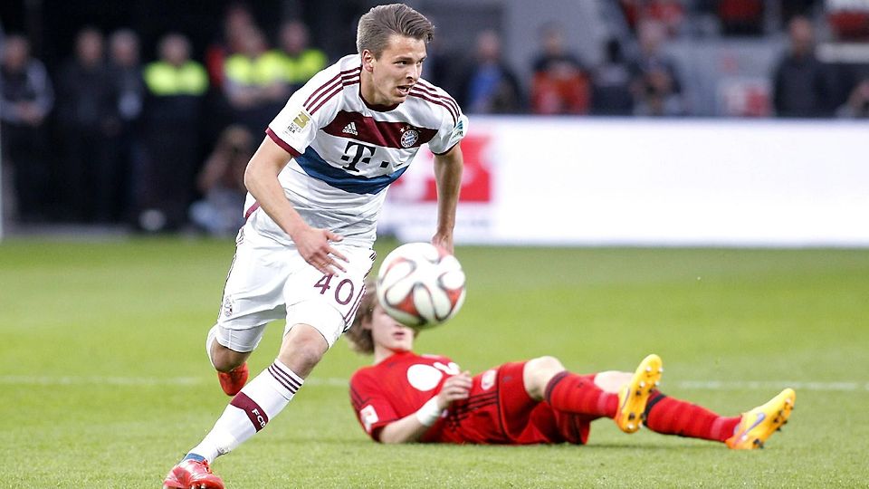 Ein Spiel absolvierte Lukas Görtler in der Bundesliga: Gegen Leverkusen durfte der damals 19-Jährige bei den Bayern-Profis ran.