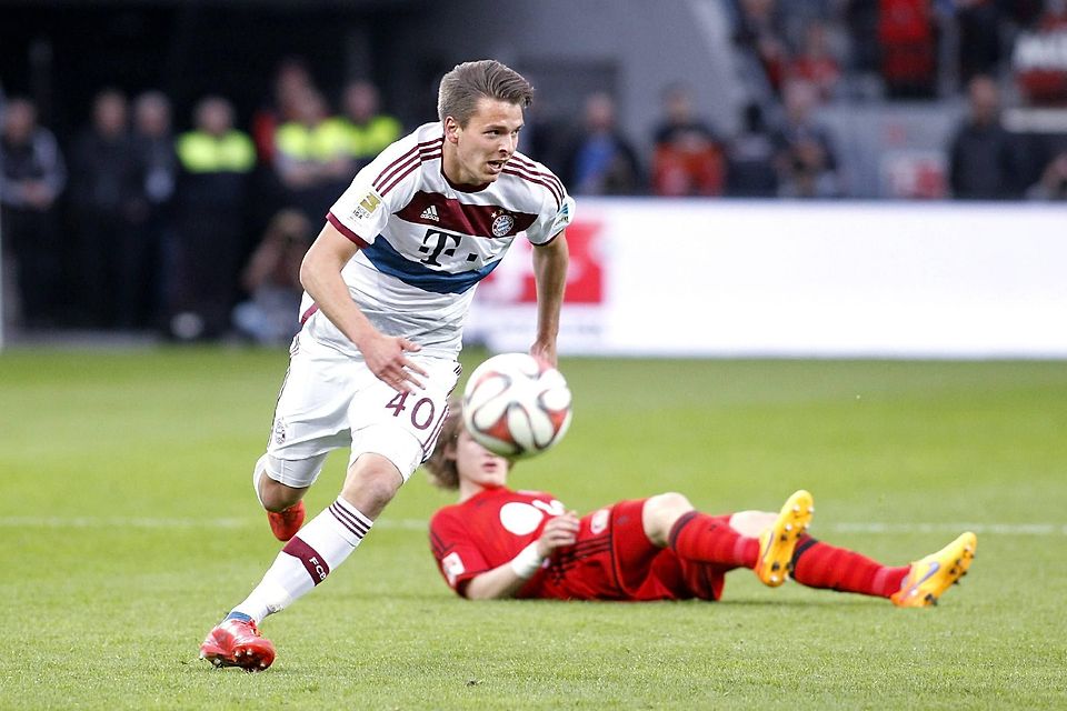 Ein Spiel absolvierte Lukas Görtler in der Bundesliga: Gegen Leverkusen durfte der damals 19-Jährige bei den Bayern-Profis ran.