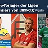 Andreas Hohlenburger (m.) führt die Torschützenliste der Kreisligen der Region Donau/Isar weiterhin an.