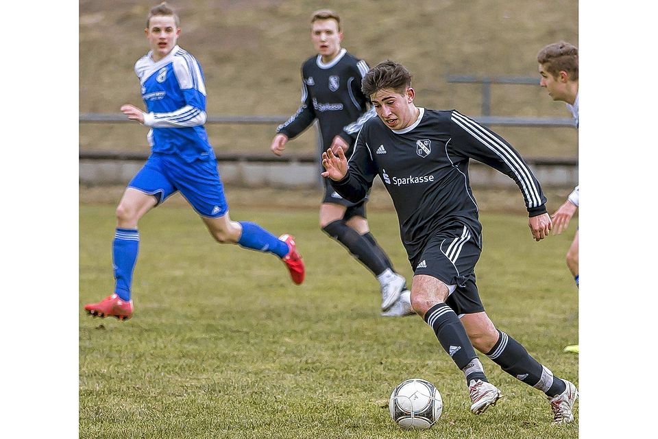 Max Brüggert schoss die A-Junioren der SG 03 in Rostock in Führung. Am Ende hieß es 1:1. Foto: Danilo Thienelt