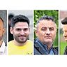 Vier Trainer mit großen Ambitionen für die neue Saison in der Bezirksliga Nahe (von links): Andy Baumgartner (SG Weinsheim), Baris Yakut (VfL Rüdesheim), Ercan Ürün (TuS Winzenheim) und Christoph Schenk (TSG Planig).