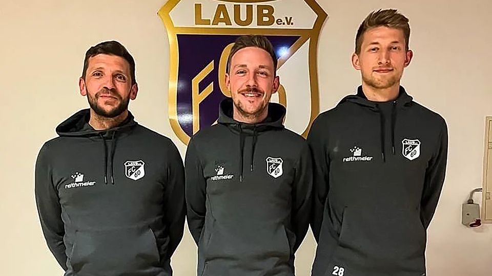 Torwarttrainer Thomas Höfer (v.l.), Chefcoach Philipp Schneider und „Co“ Severin Schuler bilden das neue Trainergespann in Laub.
