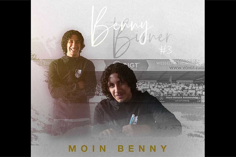 Benny Birner bei der Vertragsunterschrift beim Heider SV. Benny Birner bei der Vertragsunterschrift beim Heider SV.
