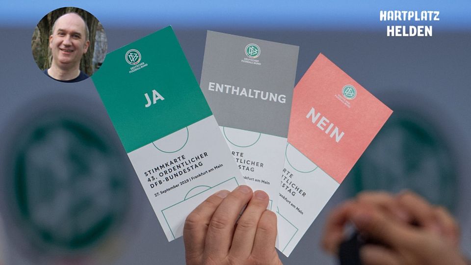 Wer soll künftig wie über Zukunftsfragen entscheiden? Symbolbild: Stimmzettel für den DFB-Bundestag 2019