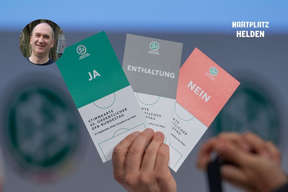 Wer soll künftig wie über Zukunftsfragen entscheiden? Symbolbild: Stimmzettel für den DFB-Bundestag 2019