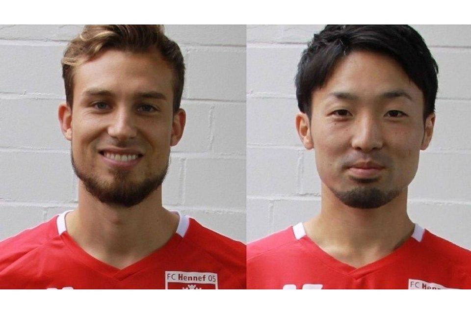 Den­nis Eck (links) und Sa­kae Io­ha­ra führen aktuell die Torschützenliste in der Mittelrheinliga an.