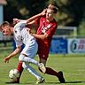 Durchsetzungsstark: Manuel Kraus (rechts) besiegte mit dem SV Klingsmoos den TSV Burgheim (Luca Manhart) mit 3:0. 