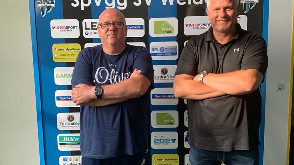 Das neue Führungsteam der SpVgg Weiden: Rüdiger Fuhrmann (Trainer; links) und Rüdiger Hügel.