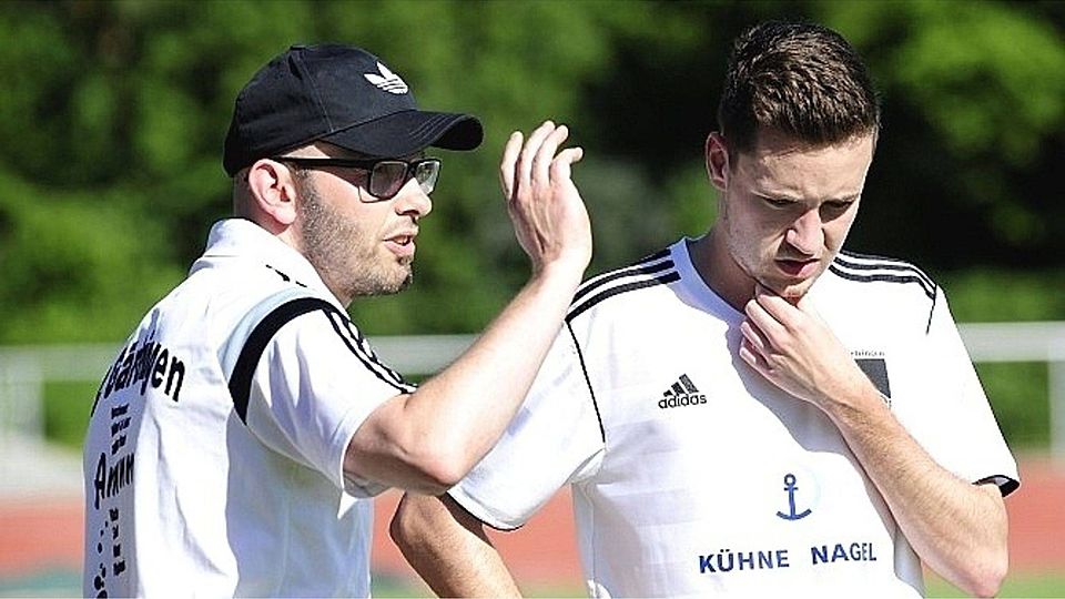 FCG-Trainer Hanjo Kemmler (links) mit Timo Tropsch Foto (Archiv): Eibner